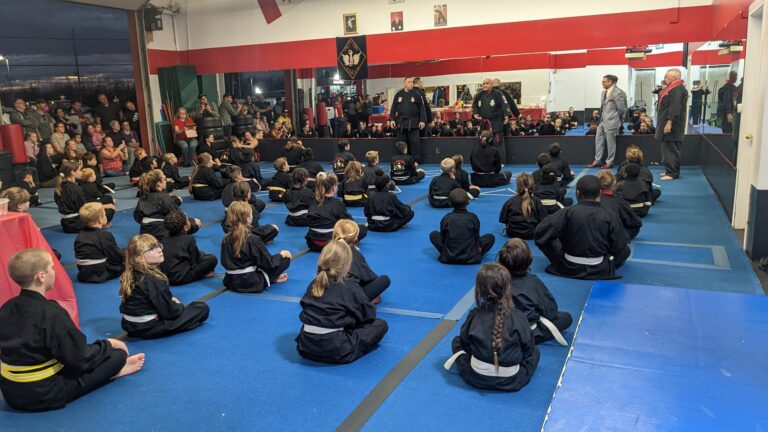 A picture capturing a visit by the local councilor at Embrun Family Karate